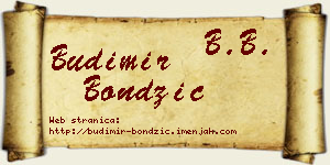 Budimir Bondžić vizit kartica